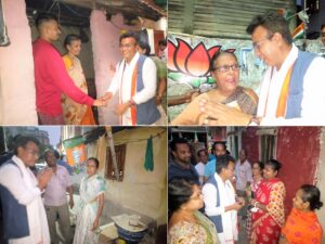ভবানীপুর বিধানসভার বিজেপি প্রার্থী রুদ্রনীল ঘোষ আজ বাড়ি বাড়ি প্রচার করলেন