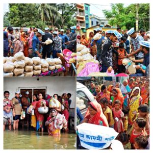 পূর্ব মেদিনীপুরের বন্যায় ক্ষতিগ্রস্থদের পাশে আম আদমী পার্টি