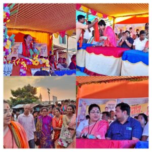 গোসাবা বিধানসভার ৩ (3) নং মণ্ডলের সাতজেলিআ তে বিজেপি প্রার্থী পলাশ রানার সমর্থনে পথসভা করলেন লকেট চ্যাটার্জী এবং সায়ন্তন বসু 