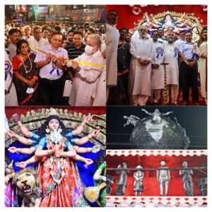 মোহাম্মদ আলী পার্কের যুব সমিতির পুজো ৫৩ তম বর্ষ উদযাপন করছে  , এবারের থিম ভ্যাকসিনেশন উইংস ওভার করোনা 
