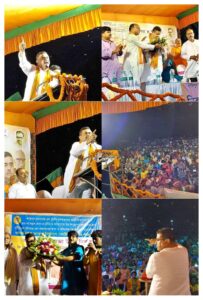 শান্তিপুর বিধানসভায় ভারতীয় জনতা পার্টির মনোনীত প্রার্থী নিরঞ্জন বিশ্বাস এর সমর্থনে জনসভা করলেন শুভেন্দু অধিকারী